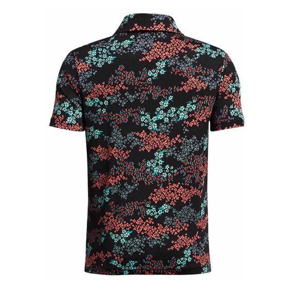 Under Armour Playoff Printed Junior Poloshirt, black/hydro teal