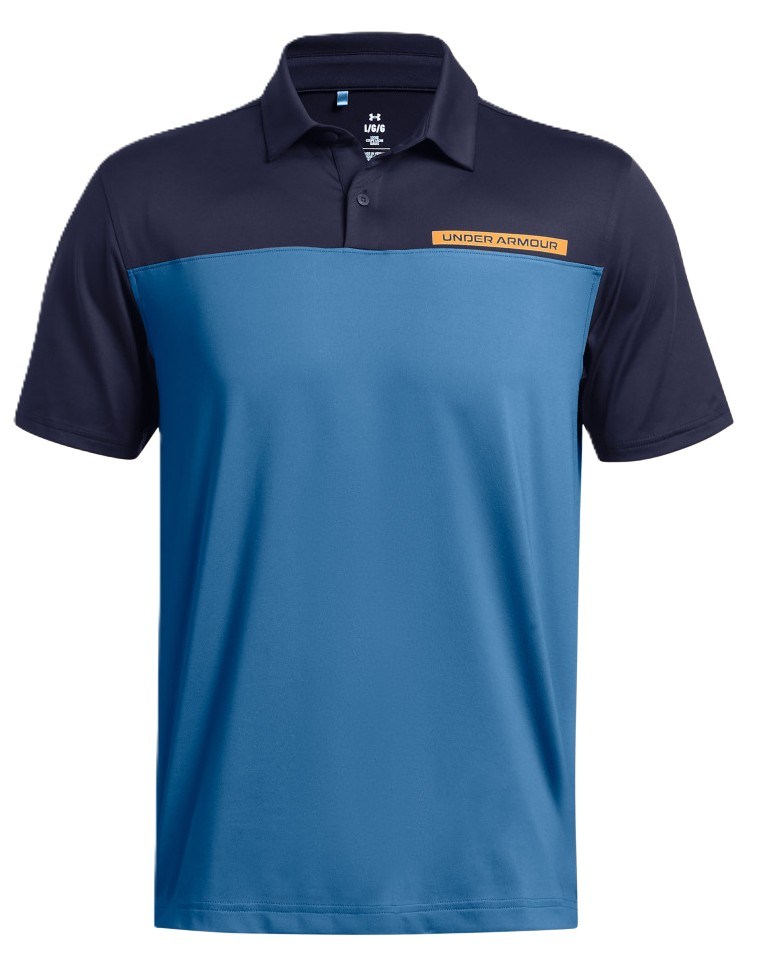 Under Armour T2G Color Block Herren Poloshirt, dunkelblau/orange