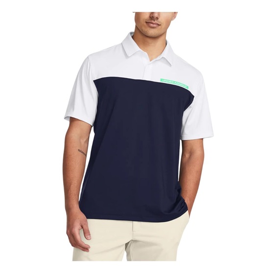 Under Armour T2G Color Block Herren Poloshirt, blau/weiss