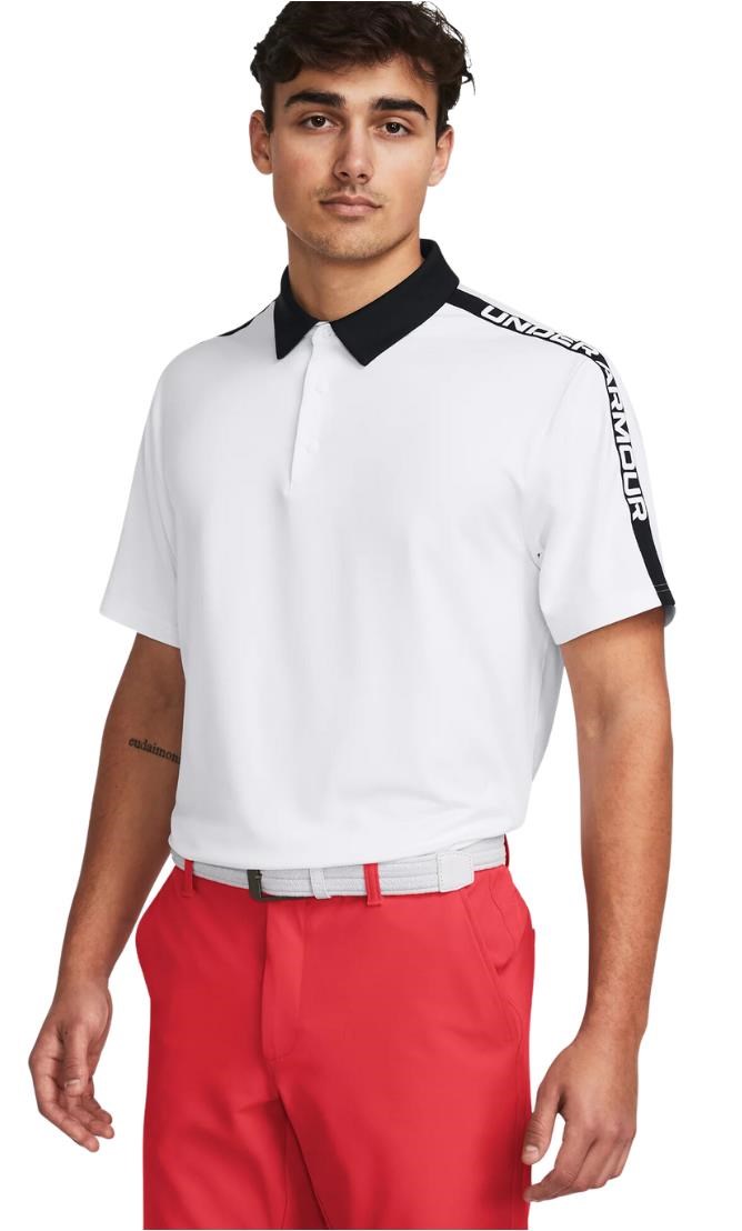 Under Armour Playoff 3.0 Striker Herren Poloshirt, weiss/schwarz