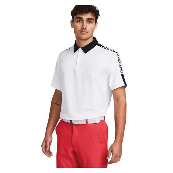 Under Armour Playoff 3.0 Striker Herren Poloshirt, weiss/schwarz