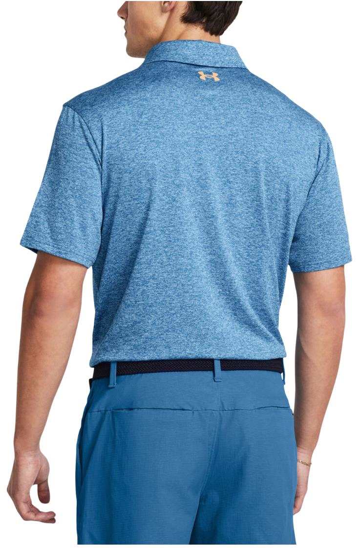 Under Armour Playoff 3.0 Printed Herren Poloshirt, photon blue/nova orange/midnight navy