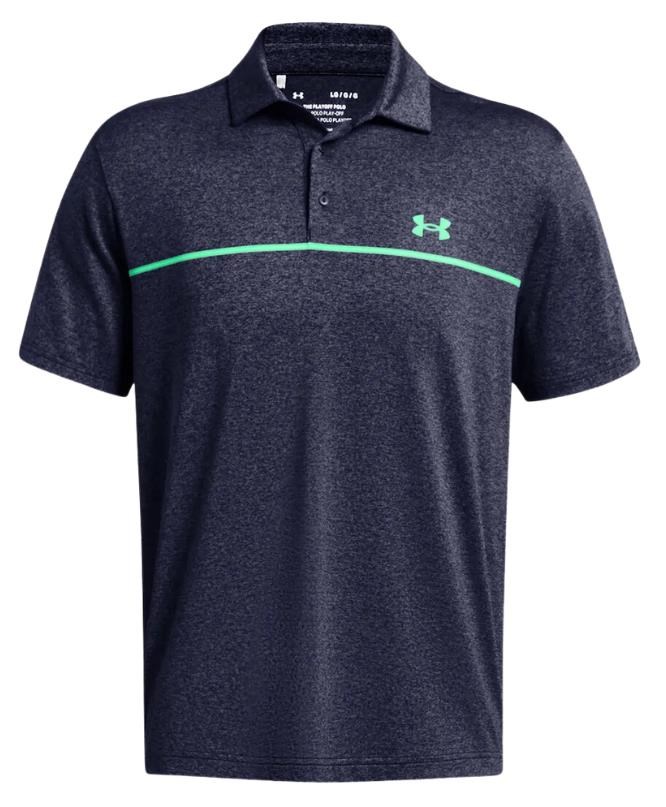 Under Armour Playoff 3.0 Stripe Herren Poloshirt, midnight navy/vapor green
