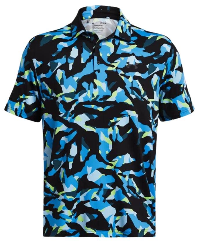 Under Armour Playoff 3.0 Printed Herren Poloshirt, black/capri