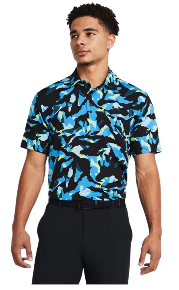 Under Armour Playoff 3.0 Printed Herren Poloshirt, black/capri