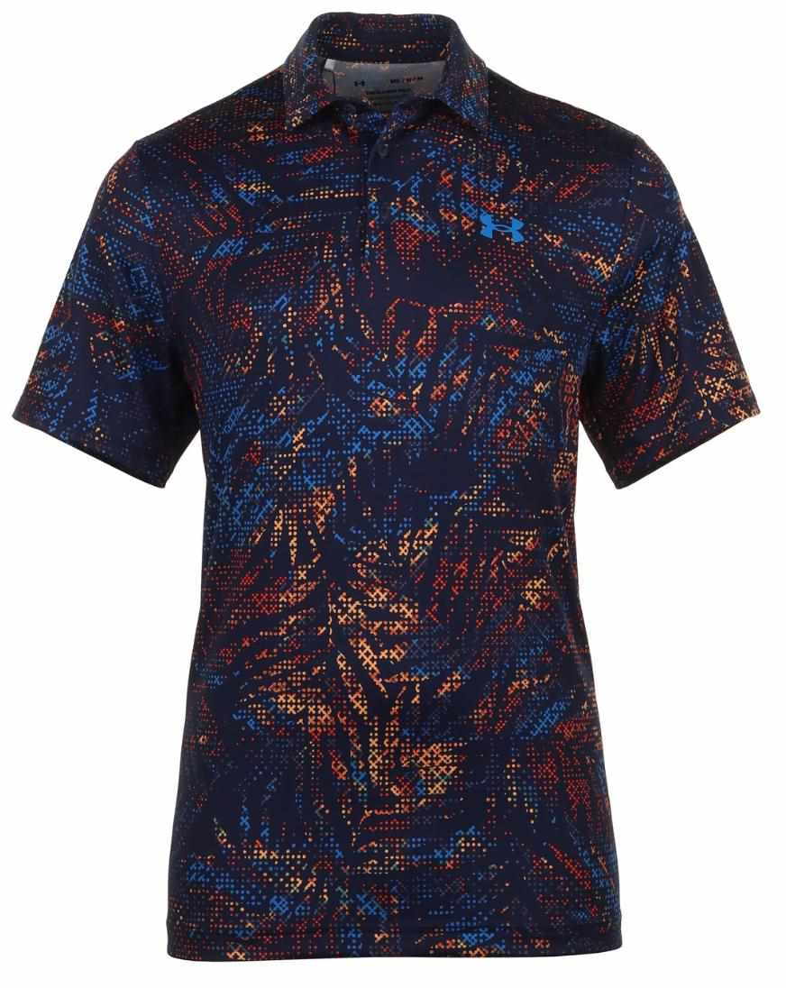 Under Armour Playoff 3.0 Printed Herren Poloshirt, midnight navy/phoenix