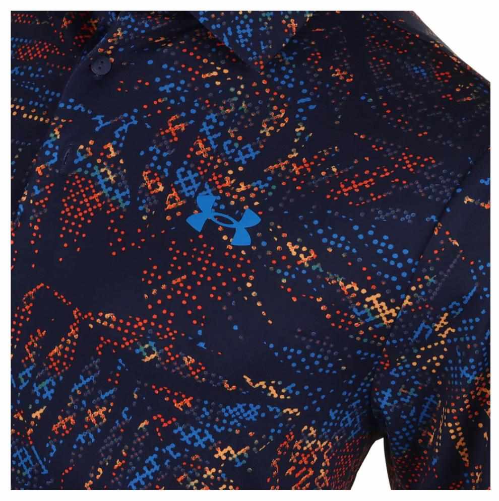 Under Armour Playoff 3.0 Printed Herren Poloshirt, midnight navy/phoenix