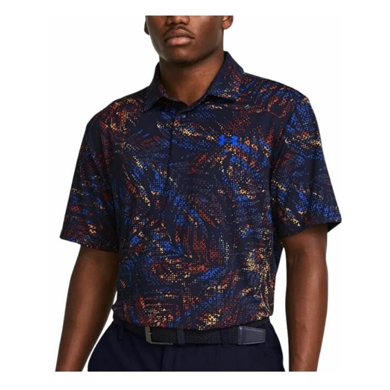 Under Armour Playoff 3.0 Printed Herren Poloshirt, midnight navy/phoenix