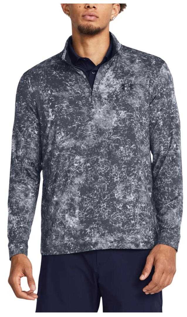 Under Armour Playoff Printed 1/4 Zip Herren Sweatshirt, downpour gray/midnight navy