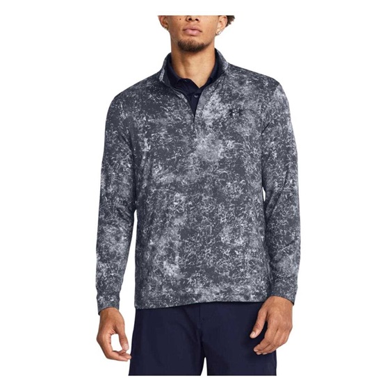 Under Armour Playoff Printed 1/4 Zip Herren Sweatshirt, downpour gray/midnight navy