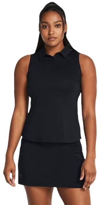 Under Armour Playoff Sleeveless Damen Poloshirt, schwarz/grau