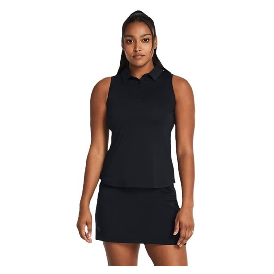 Under Armour Playoff Sleeveless Damen Poloshirt, schwarz/grau