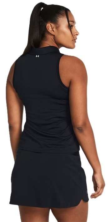 Under Armour Playoff Sleeveless Damen Poloshirt, schwarz/grau