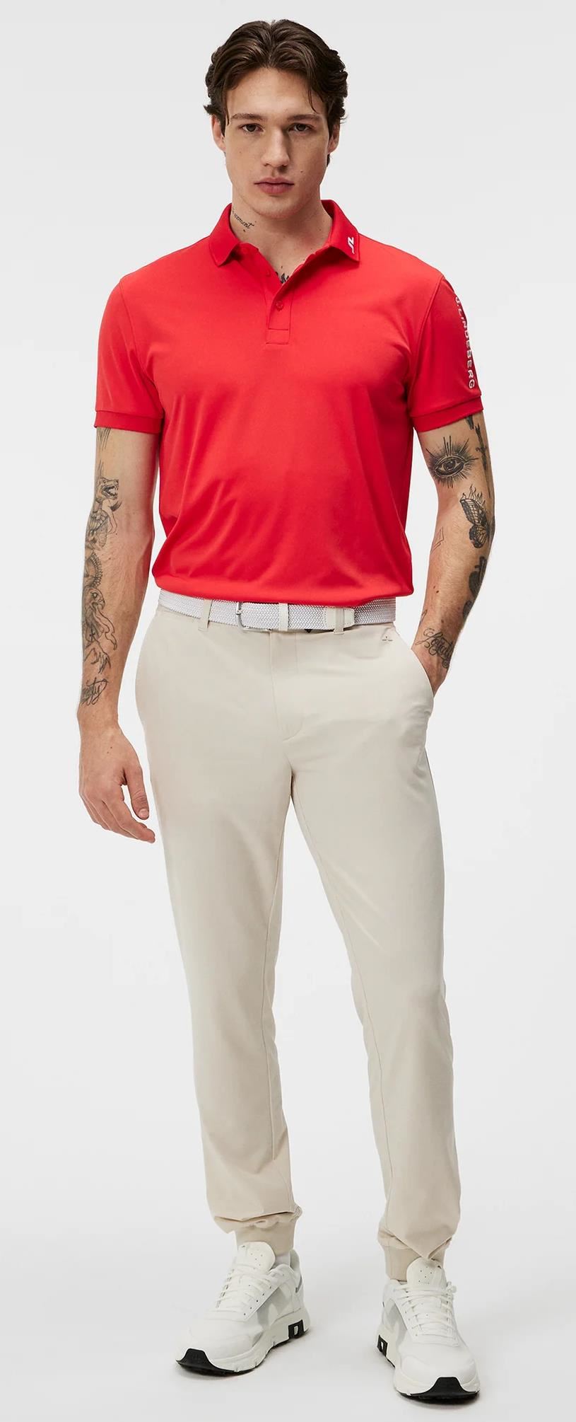 J.Lindeberg Tour Tech Regular Fit Herren Poloshirt, rot