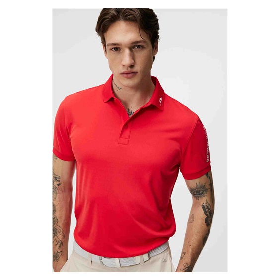 J.Lindeberg Tour Tech Regular Fit Herren Poloshirt, rot