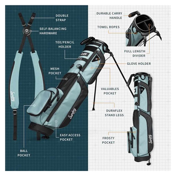 Sunday Golf Loma XL Carrybag, midnight green