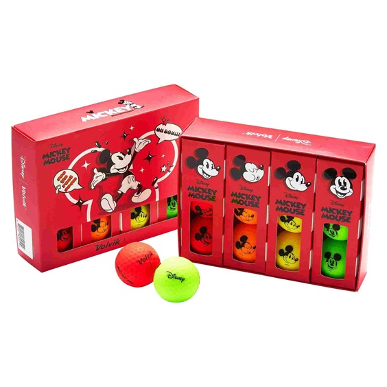 Volvik VIMAX Disney Mickey Mouse Golfbälle, Farbenmix
