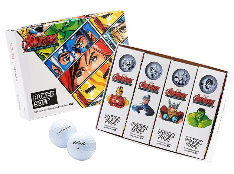 Volvik POWER SOFT MARVEL Avengers Golfbälle, weiss