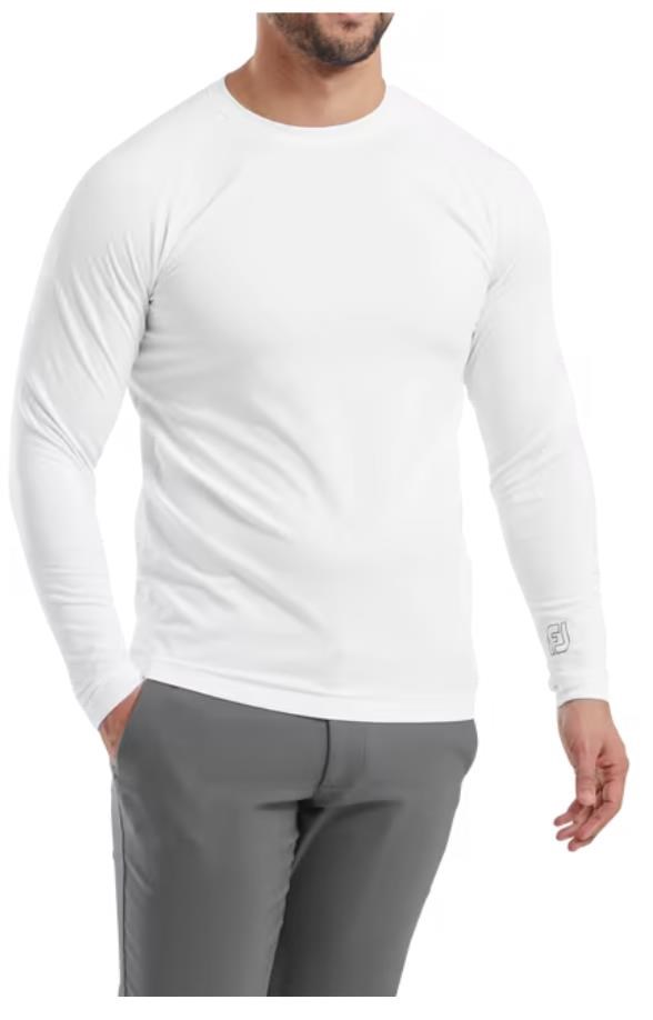 FootJoy ThermoSeries Fleece Base Layer Herren Langarm-Polo, weiss