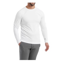 FootJoy ThermoSeries Fleece Base Layer Herren Langarm-Polo, weiss