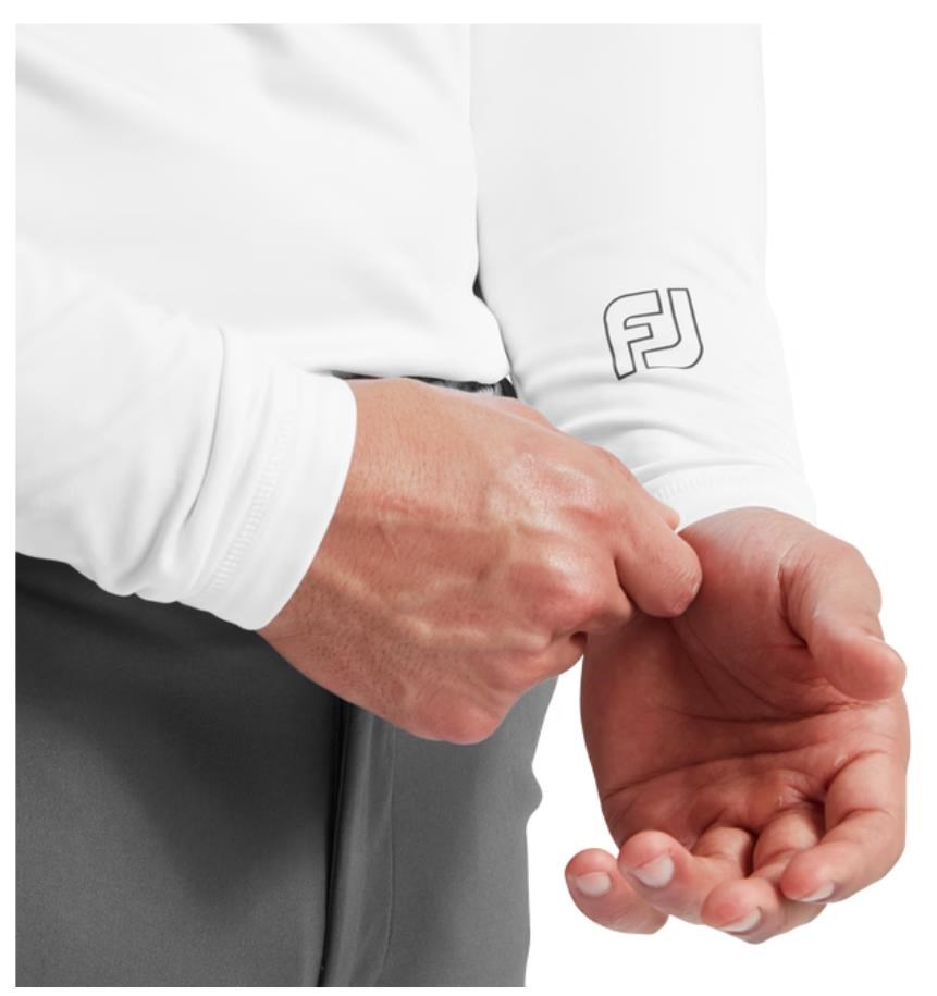 FootJoy ThermoSeries Fleece Base Layer Herren Langarm-Polo, weiss