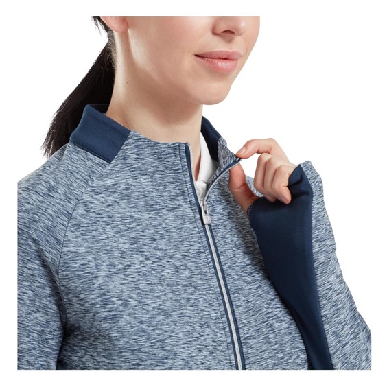 Footjoy Full-Zip Space Dye Thermal Midlayer Damen Sweatshirt, navy