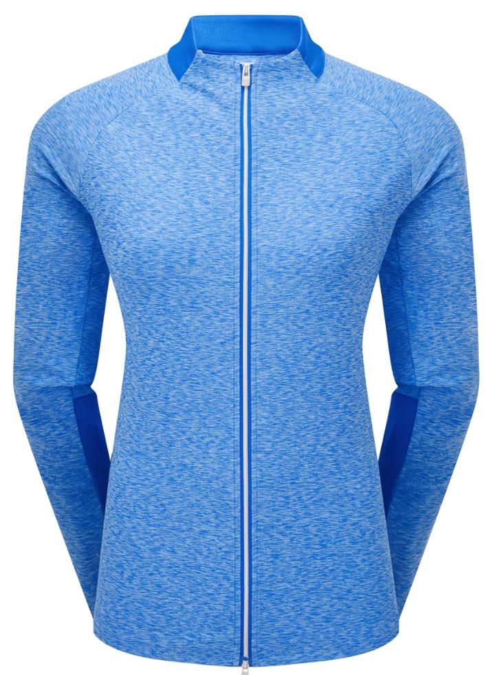 Footjoy Full-Zip Space Dye Thermal Midlayer Damen Sweatshirt, blue/aqua