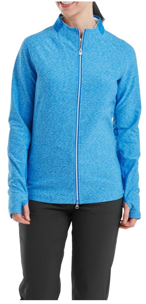 Footjoy Full-Zip Space Dye Thermal Midlayer Damen Sweatshirt, blue/aqua