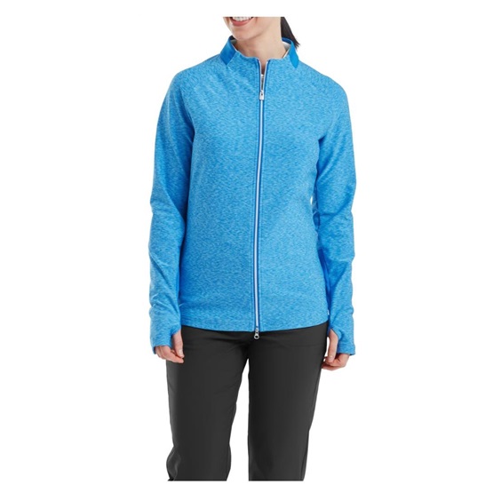 Footjoy Full-Zip Space Dye Thermal Midlayer Damen Sweatshirt, blue/aqua