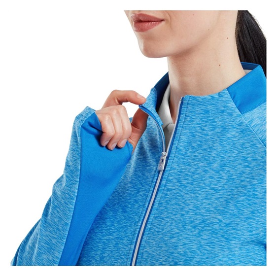 Footjoy Full-Zip Space Dye Thermal Midlayer Damen Sweatshirt, blue/aqua