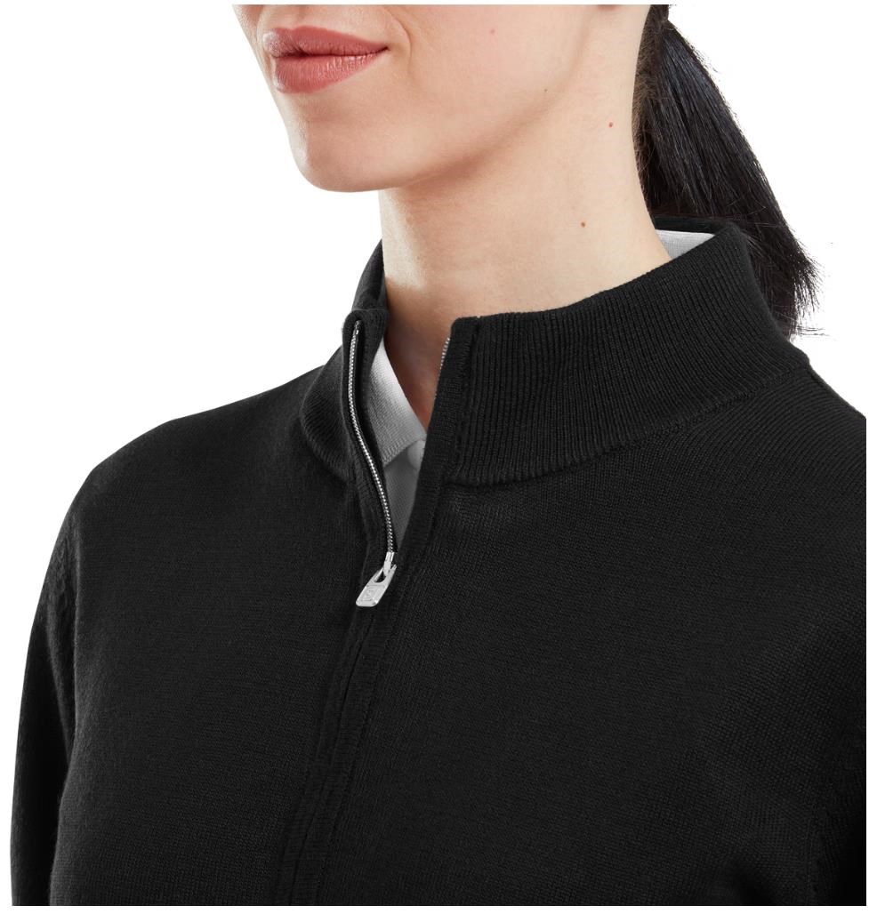 FootJoy Drirelease Full-Zip Lined Damen Pullover, schwarz
