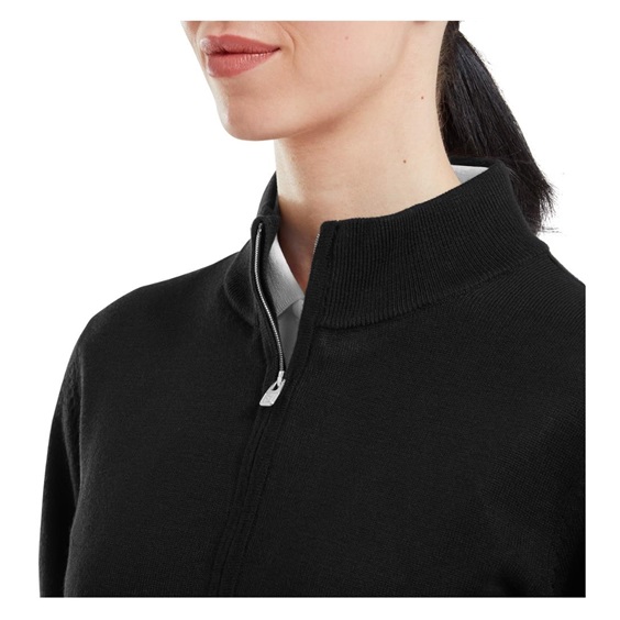 FootJoy Drirelease Full-Zip Lined Damen Pullover, schwarz