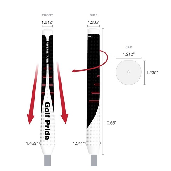 Golf Pride Reverse Taper Putter Griff, Round Large