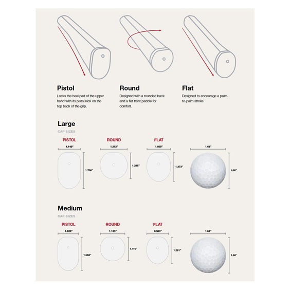 Golf Pride Reverse Taper Putter Griff, Round Medium
