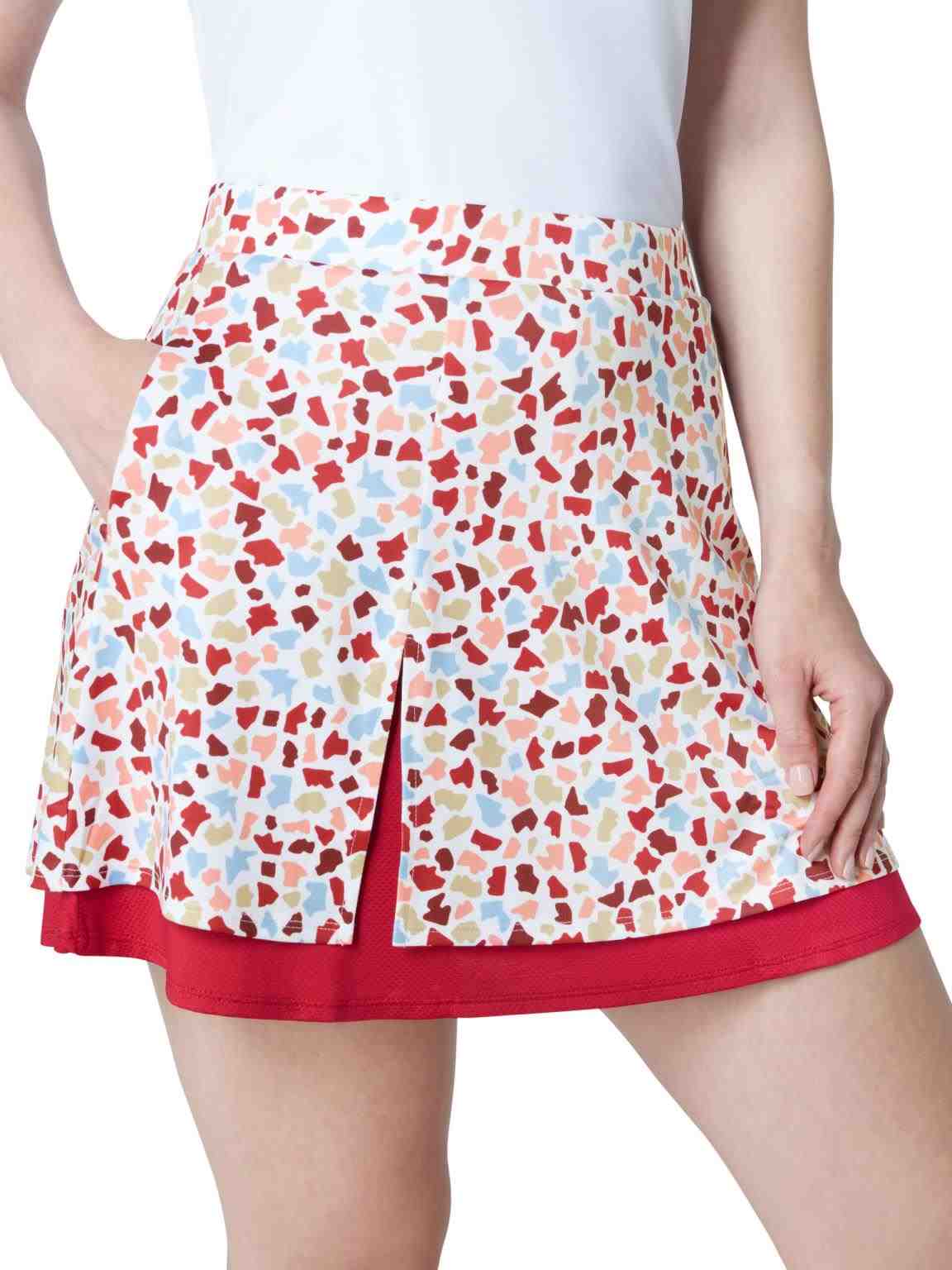 Callaway 17" Mosaic Print Flounce Golfrock, brilliant white