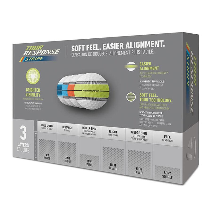 TaylorMade Tour Response Neon Stripe Golfbälle, multi-pack
