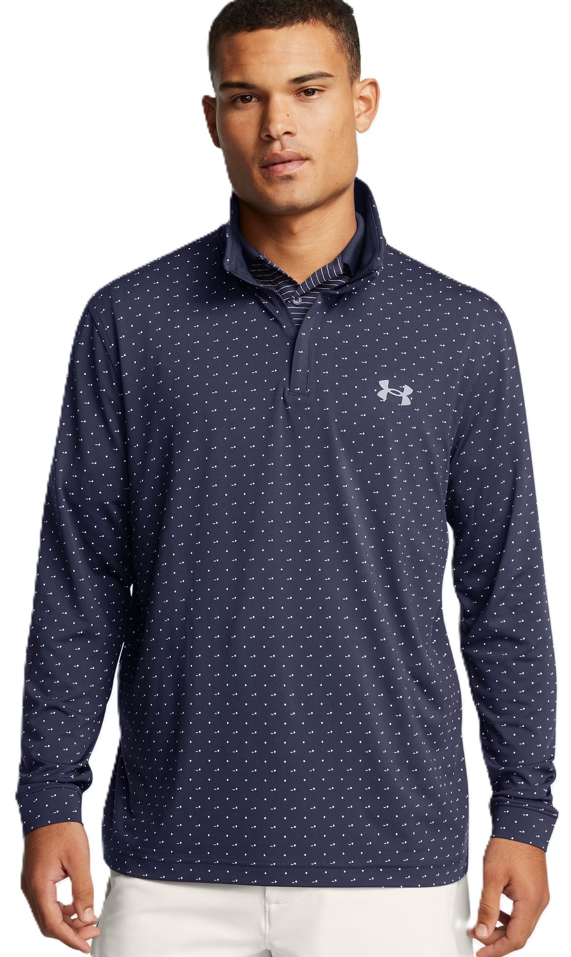 Under Armour Playoff Printed 1/4 Zip Herren Sweatshirt, dunkelblau/weiss