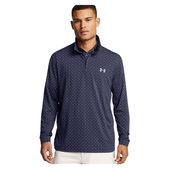 Under Armour Playoff Printed 1/4 Zip Herren Sweatshirt, dunkelblau/weiss