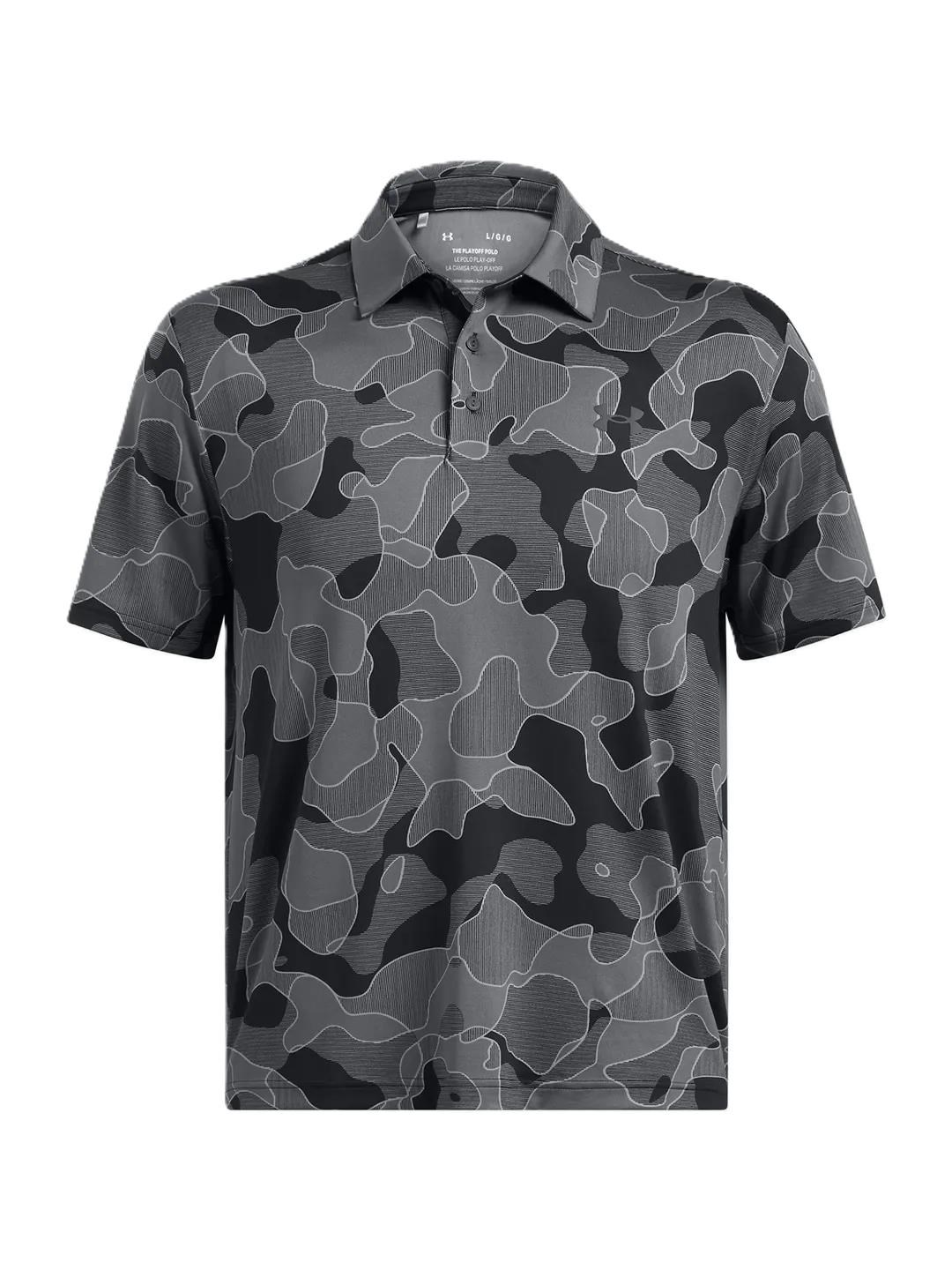 Under Armour Playoff 3.0 Printed Herren Poloshirt, schwarz