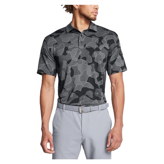 Under Armour Playoff 3.0 Printed Herren Poloshirt, schwarz
