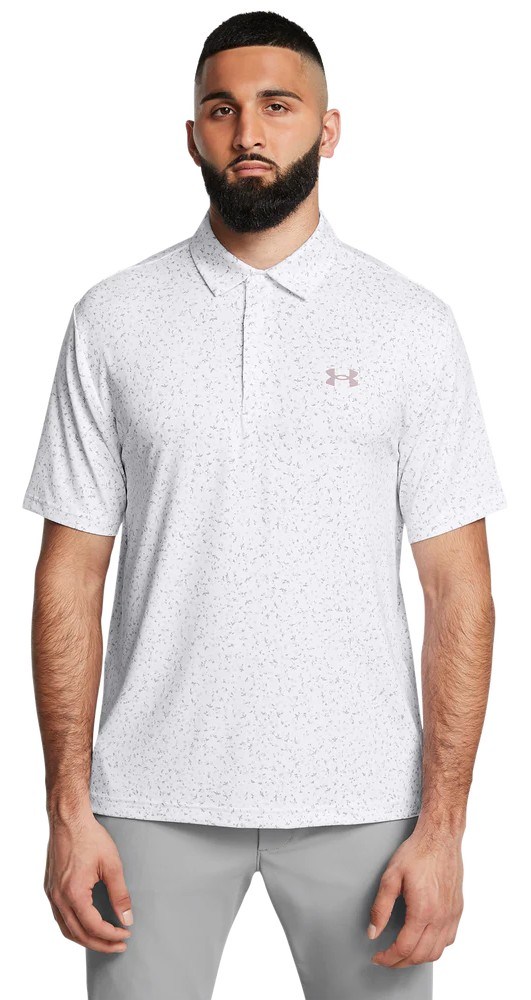 Under Armour Playoff 3.0 Printed Herren Poloshirt, weiss