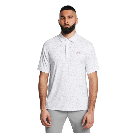 Under Armour Playoff 3.0 Printed Herren Poloshirt, weiss