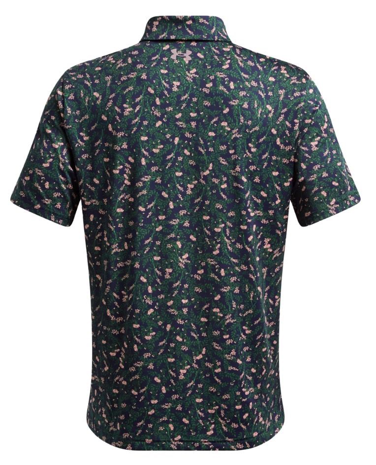 Under Armour Playoff 3.0 Printed Herren Poloshirt, midnight navy/forest green/tetra gray