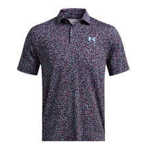 Under Armour Playoff 3.0 Printed Herren Poloshirt, blau/weinrot