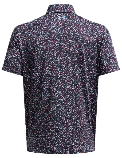 Under Armour Playoff 3.0 Printed Herren Poloshirt, blau/weinrot