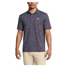 Under Armour Playoff 3.0 Printed Herren Poloshirt, blau/weinrot