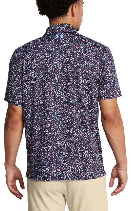 Under Armour Playoff 3.0 Printed Herren Poloshirt, blau/weinrot