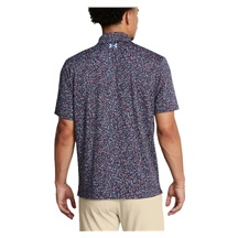 Under Armour Playoff 3.0 Printed Herren Poloshirt, blau/weinrot