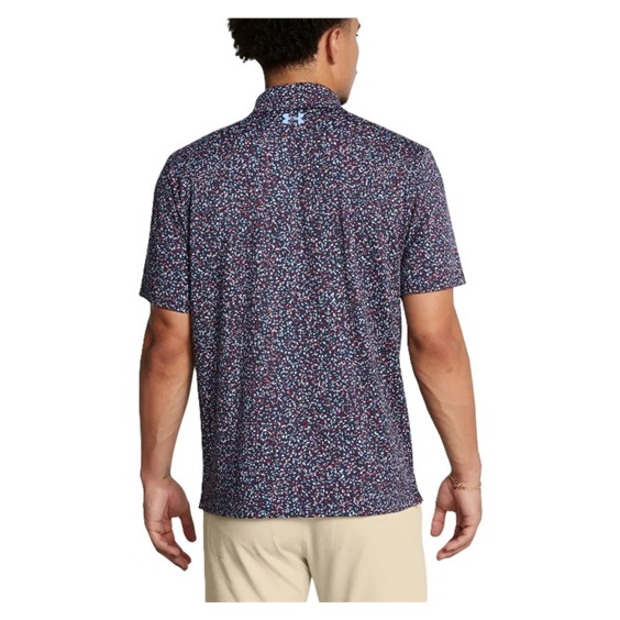 Under Armour Playoff 3.0 Printed Herren Poloshirt, blau/weinrot