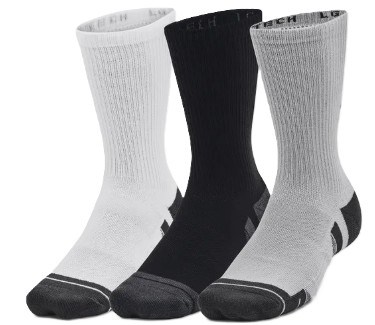 Under Armour Performance Tech Crew unisex Socken, 3Paar, schwarz/weiss/grau